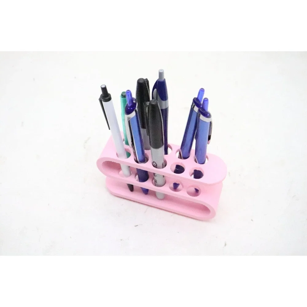 Modern Desktop Office Organizer - 3D Printed Pen/Pencil Holder - Pink - USA